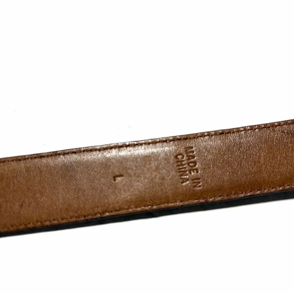 Ralph Lauren Women’s Croc Embossed Skinny Leather Belt Size L